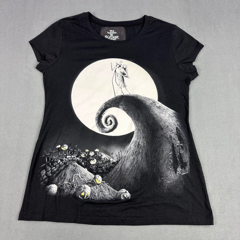 Disney Nightmare Before Christmas Jack & Sally Graphic Tee Black XL 15-17
